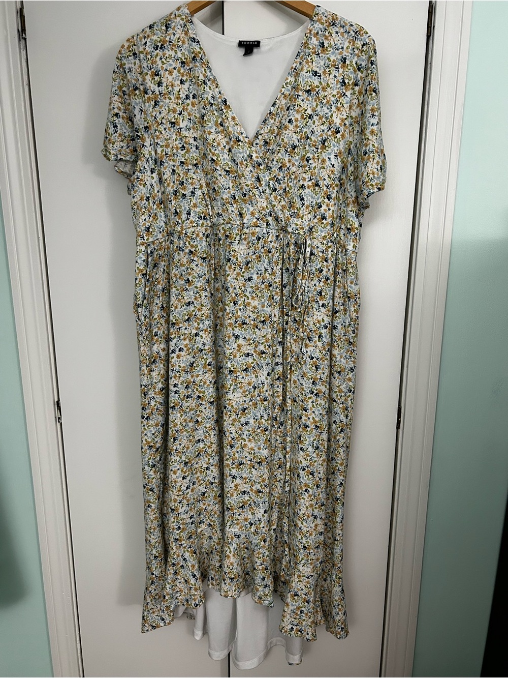 Torrid Floral High-Low Faux Wrap Dress